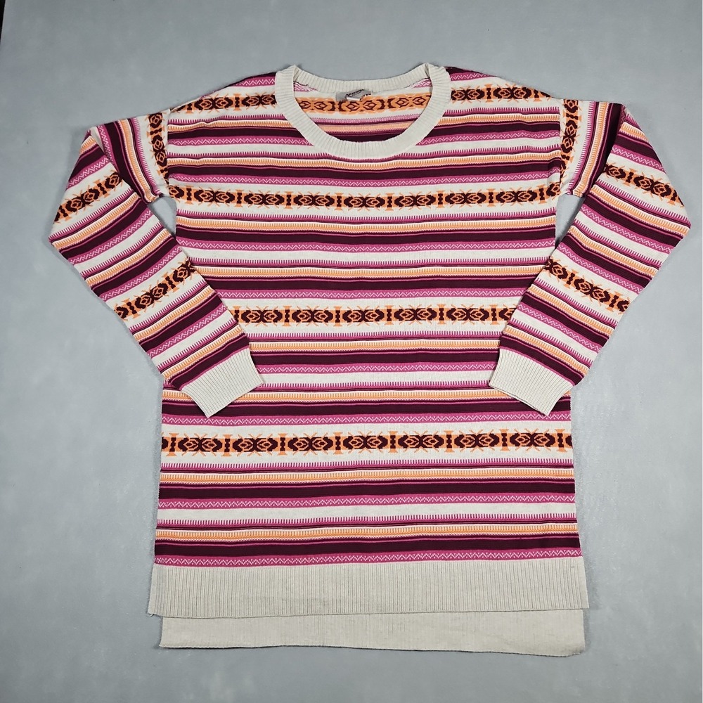 Arizona Jean Co Womens Multicolor Striped Sweater Size Large
